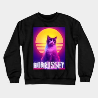 Morrissey Synthwave Retro Cat Crewneck Sweatshirt